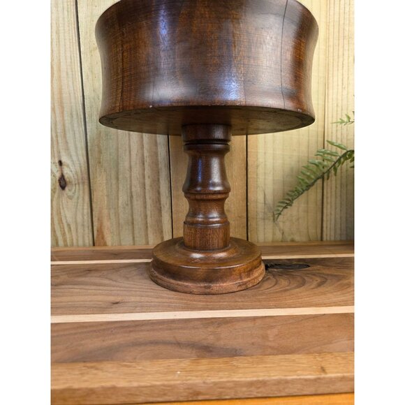 Vintage Mid-Century Modern Wooden Pedestal Bowl 10" Diameter - Picture 8 of 16